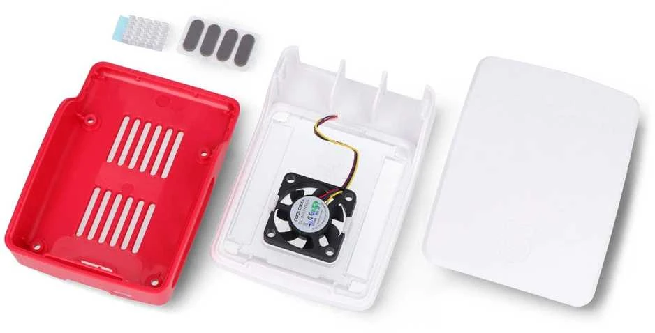 Oficialus Raspberry Pi 5 dėklas - raudona - balta