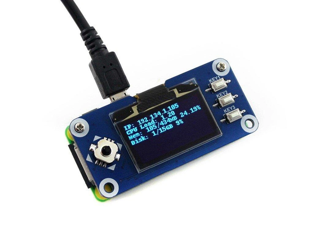 OLED 1.3" 128x64px modulis, skirtas Raspberry Pi 4/3+/3/2/Zero, Waveshare 13890
