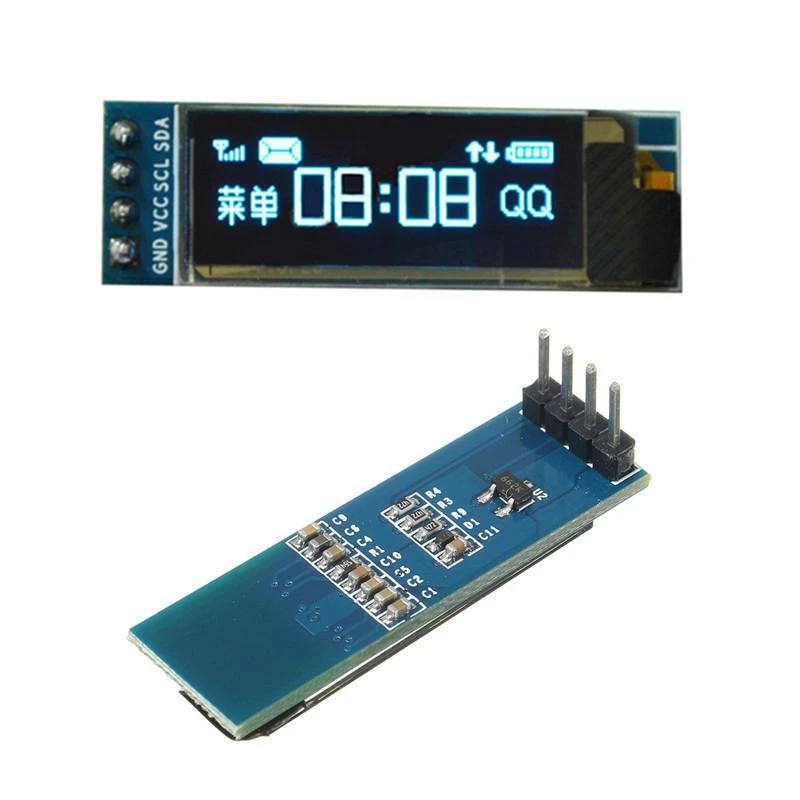 OLED ekranas 0.91 colio su I2C jungtimi