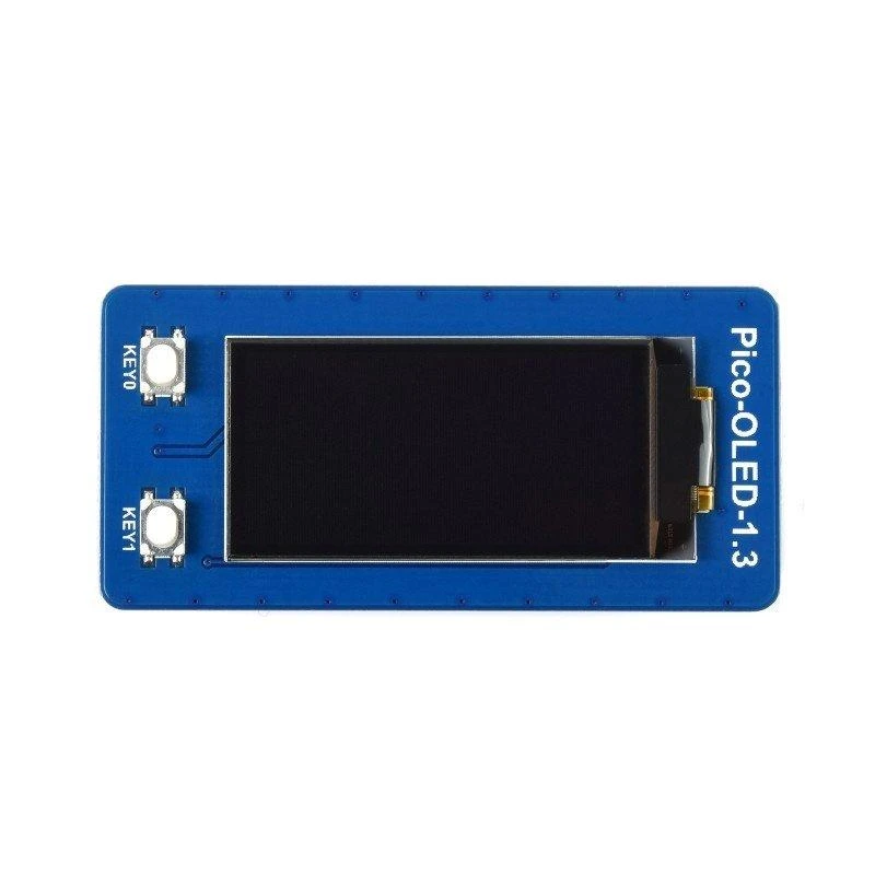 OLED ekranas 1.3" 64x128px, SPI/I2C, juodas/baltas, skirtas Raspberry Pi Pico, Waveshare 19376