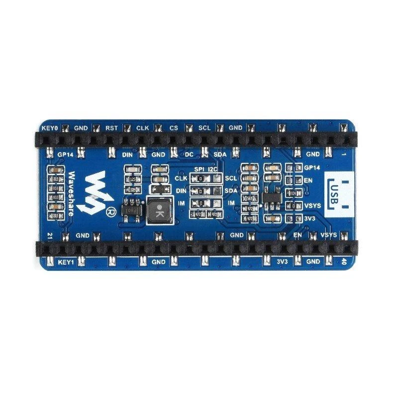 OLED ekranas 1.3" 64x128px, SPI/I2C, juodas/baltas, skirtas Raspberry Pi Pico, Waveshare 19376