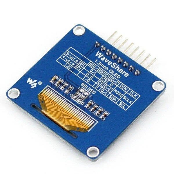 OLED modulis 1.3 colio, galinė pusė su įvesties schema