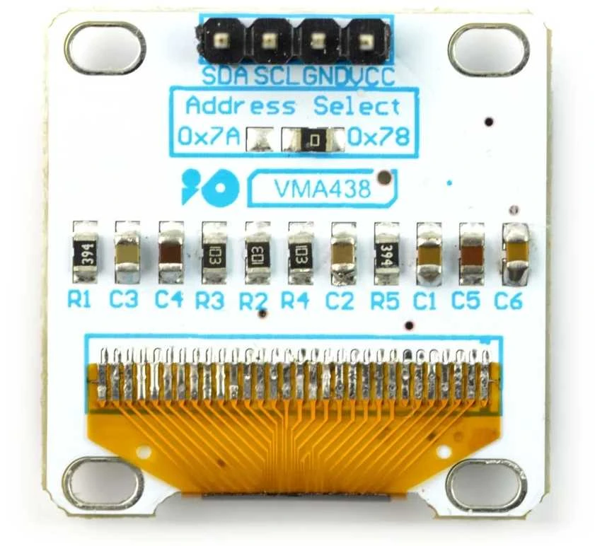 OLED grafinis ekranas Velleman VMA438 0.96'' 128x64px I2C mėlynas