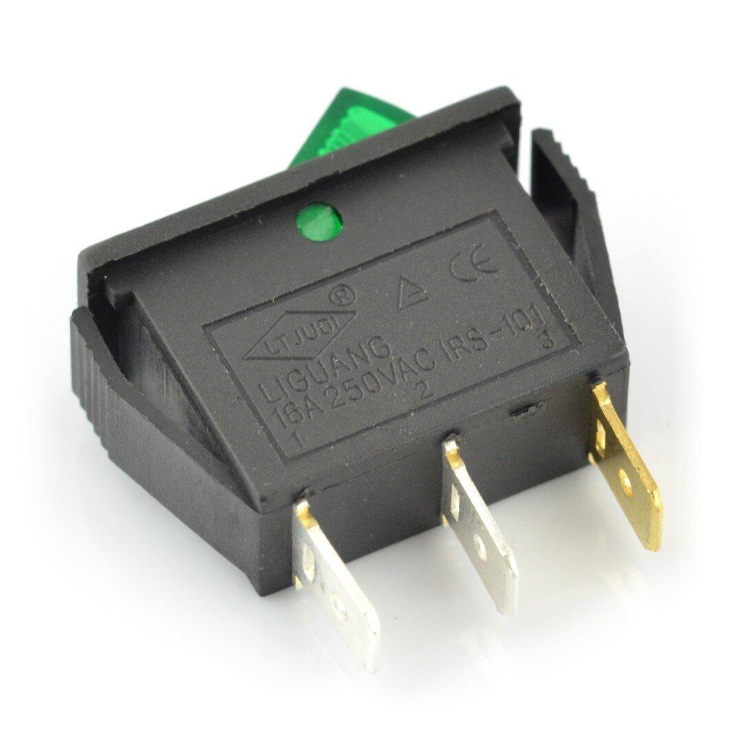 Oem On-Off jungiklis IRS-101-1B - 250VAC/16A - žalias