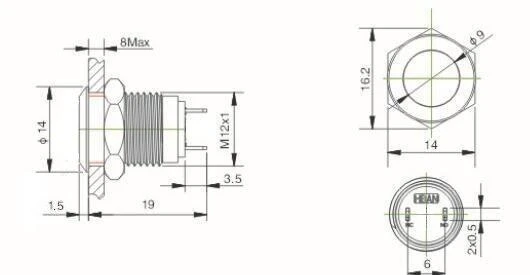 Oem ON-OFF jungiklis monostabilus - PBW-12B - 2A 250V plokščias