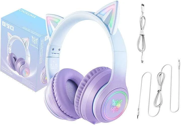 ONIKUMA B90 žaidimų ausinės (mėlyna/violetinė)