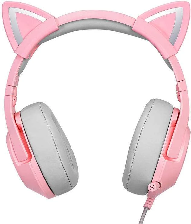 ONIKUMA K9 rožinės RGB ausinės žaidimams