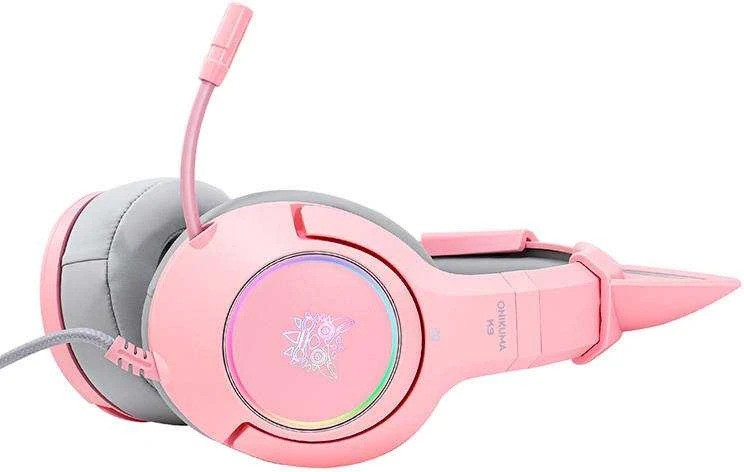 ONIKUMA K9 rožinės RGB ausinės žaidimams