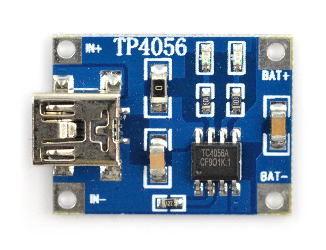 TP4056 įkrovimo modulis su miniUSB jungtimi