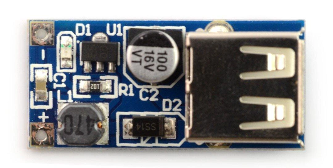 Step-Up įtampos keitiklis su USB A lizdu
