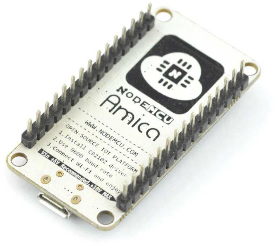 NodeMCU v2 ESP-12E WiFi plokštė su Amica logotipu