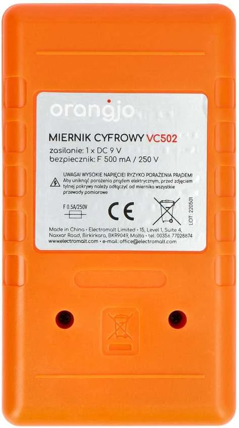 Nežinomas Universalus multimetras Orangjo VC502