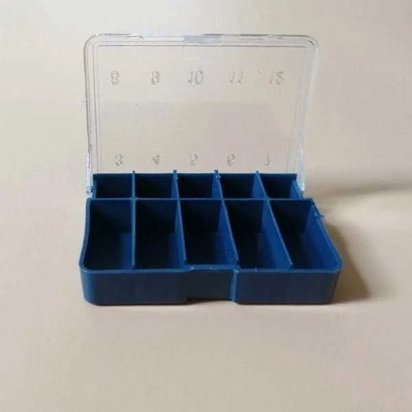Oem Organizatorius 10 skyrių - mėlynas - 59x47x15mm - Plastikinė dėžutė - uždaras konteineris