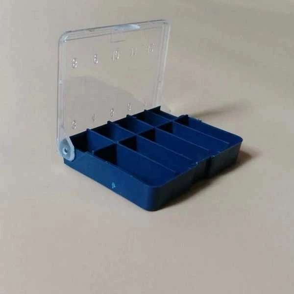 Oem Organizatorius 10 skyrių - mėlynas - 59x47x15mm - Plastikinė dėžutė - uždaras konteineris