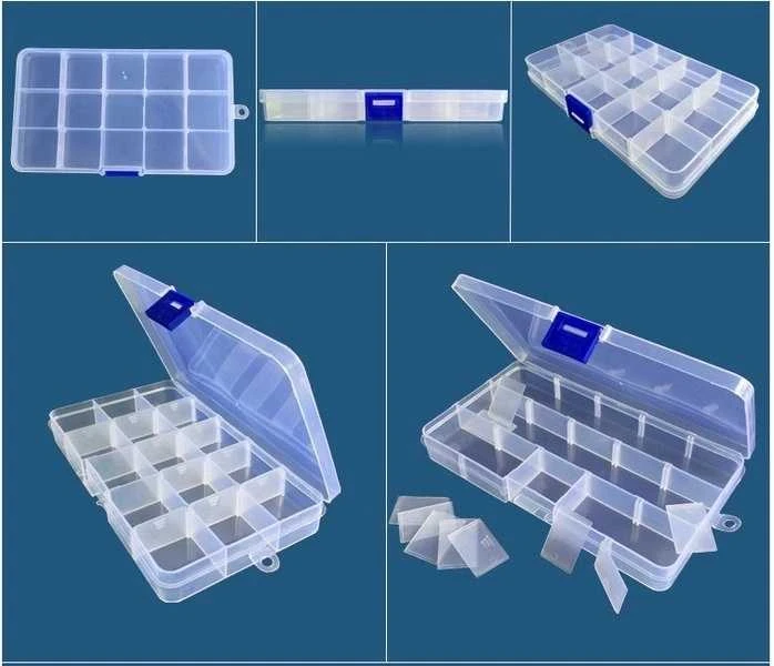 Oem Organizatorius 15 skyrių 175x100x22mm - mėlyna - konteineris smulkiems daiktams