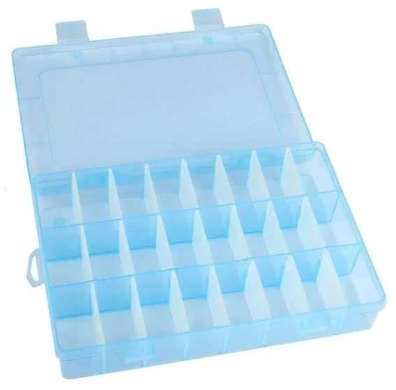 Oem Organizatorius 24 skyriai 195x130x36mm - mėlyna - konteineris smulkiems daiktams