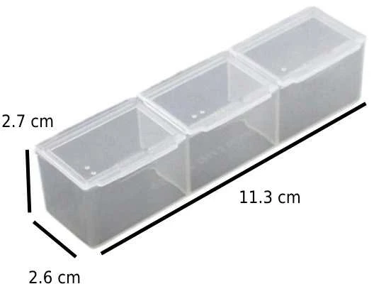 Oem Organizatorius 3 skyriai - 110x25mmx25mm - rakinamas niekučių konteineris