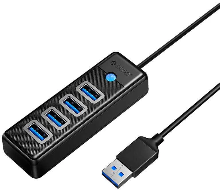 Orico Hub USB iki 4x USB 3.0, 5 Gbps, 0.15 m (juodas)