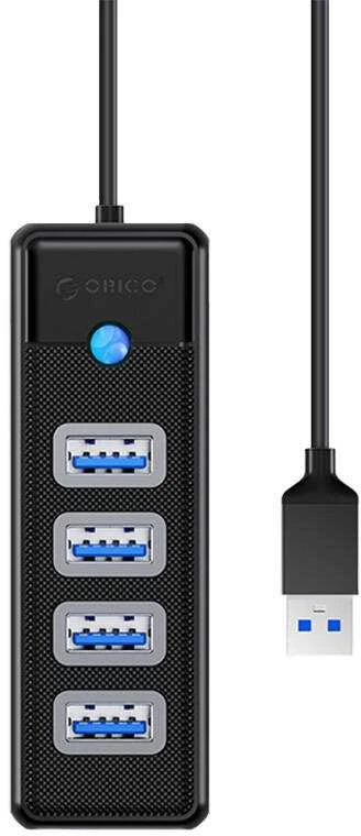 Orico Hub USB iki 4x USB 3.0, 5 Gbps, 0.15 m (juodas)