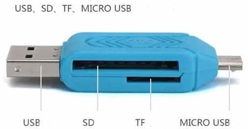 Oem OTG USB adapteris – MicroUSB – SD/T-Flash kortelių skaitytuvas – OTG kortelių skaitytuvas