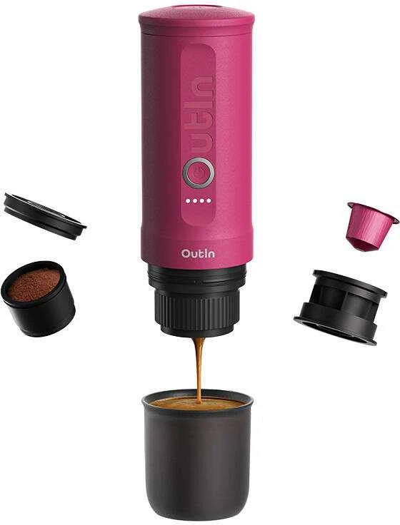 Outin Nano 7500 mAh nešiojamasis kavos virimo aparatas (raudonas)