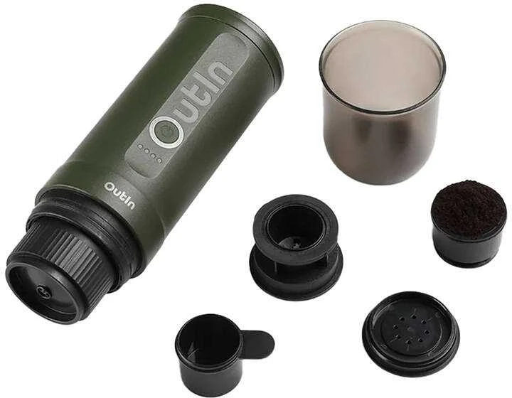 Outin Nano 7500 mAh nešiojamasis kavos virimo aparatas (žalias) + apsauginis dėklas