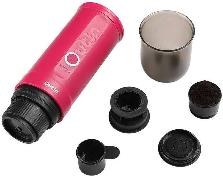 Outin Nano 7500 mAh nešiojamasis kavos virimo aparatas (raudonas)