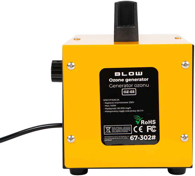Ozono generatorius BLOW OZ-03 oranžinis ozonatorius 60 000 mg/h 140 W