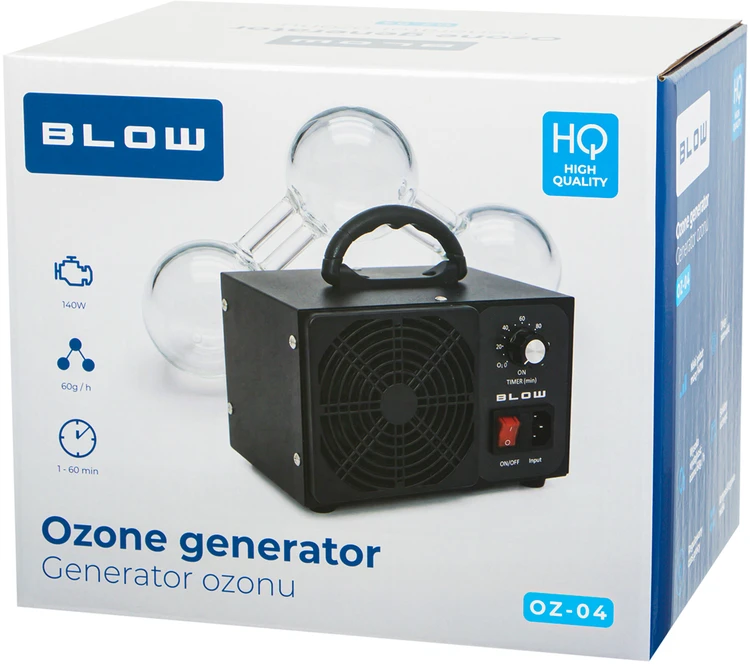 Ozono generatorius BLOW OZ-04 juodas ozonatorius 60 000 mg/h 140 W