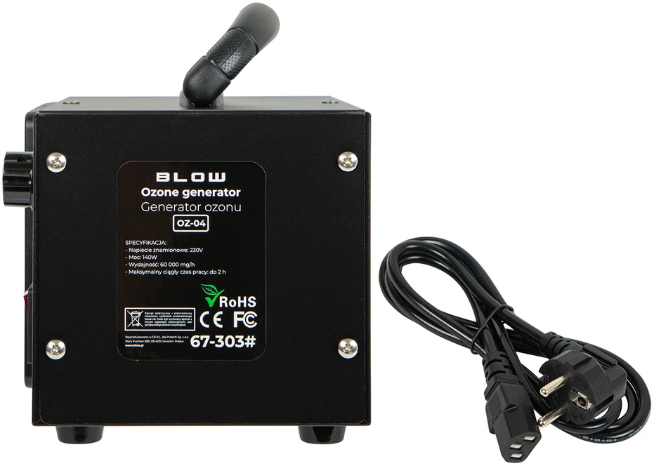 Ozono generatorius BLOW OZ-04 juodas ozonatorius 60 000 mg/h 140 W