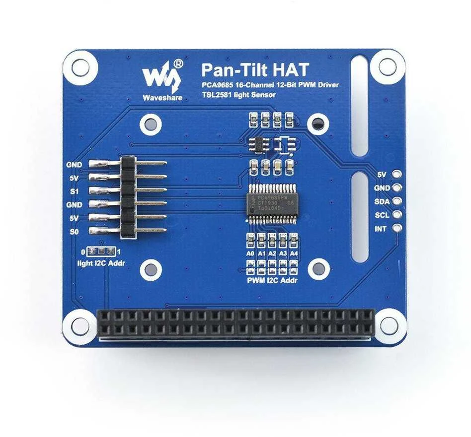 Pan-Tilt, išplėtimo priedėlis su fotoaparato laikikliu, skirtas Raspberry Pi, Waveshare 16138