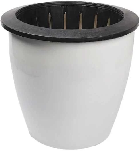 Oem PATIO savaiminio drėkinimo vazonas - 22 cm baltas plastikinis vazonas