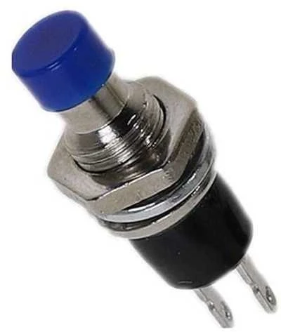 Oem PBS-110 momentinis mygtukas – mėlynas – 250V-1A / 125V-3A – 7 mm – apvalus