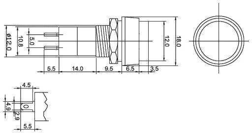 Oem PBS-11B mygtukas – 250V 3A – monostabilus – apvalus – mėlynas