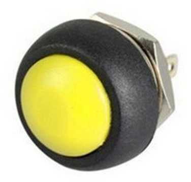 Oem PBS-33B momentinis mygtukas - geltonas - 250V-1A - 12mm - monostabilus - apvalus