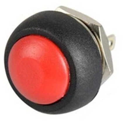 Oem PBS-33B momentinis mygtukas - raudonas - 250V-1A - 12mm - monostabilus - apvalus
