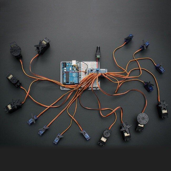 PCA9685, 16 kanalų servo variklių valdiklis, 12 bitų PWM I2C, Adafruit 815