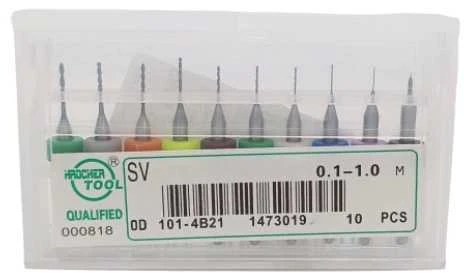 PCB grąžtų rinkinys - 0.1-1 mm - 10 vnt, - 3D spausdintuvo antgalių valymo grąžtai - L009W