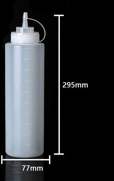 Oem PE/PP buteliukas 1000ml - su dangteliu - skysčiams dozuoti