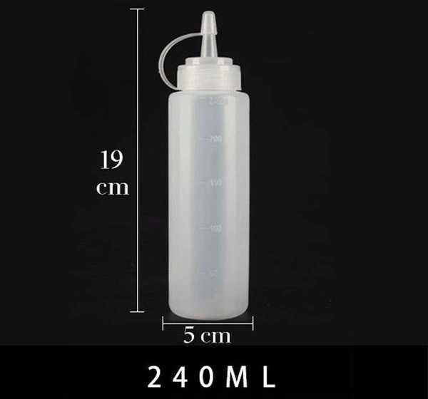 Oem PE/PP buteliukas 240ml - su dangteliu - skysčiams dozuoti