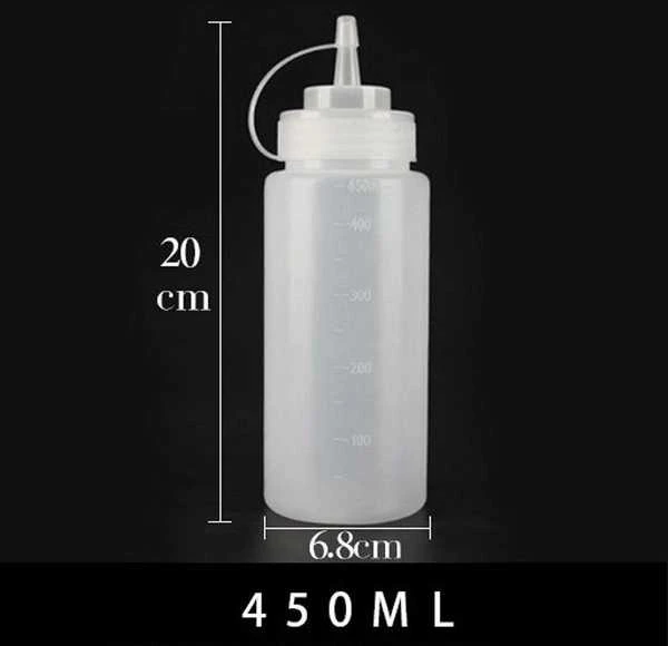 Oem PE/PP buteliukas 450ml - su dangteliu - skysčiams dozuoti