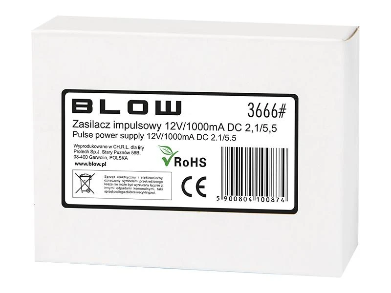 Perjungiamas maitinimo šaltinis 12V/1A BLOW kameroms