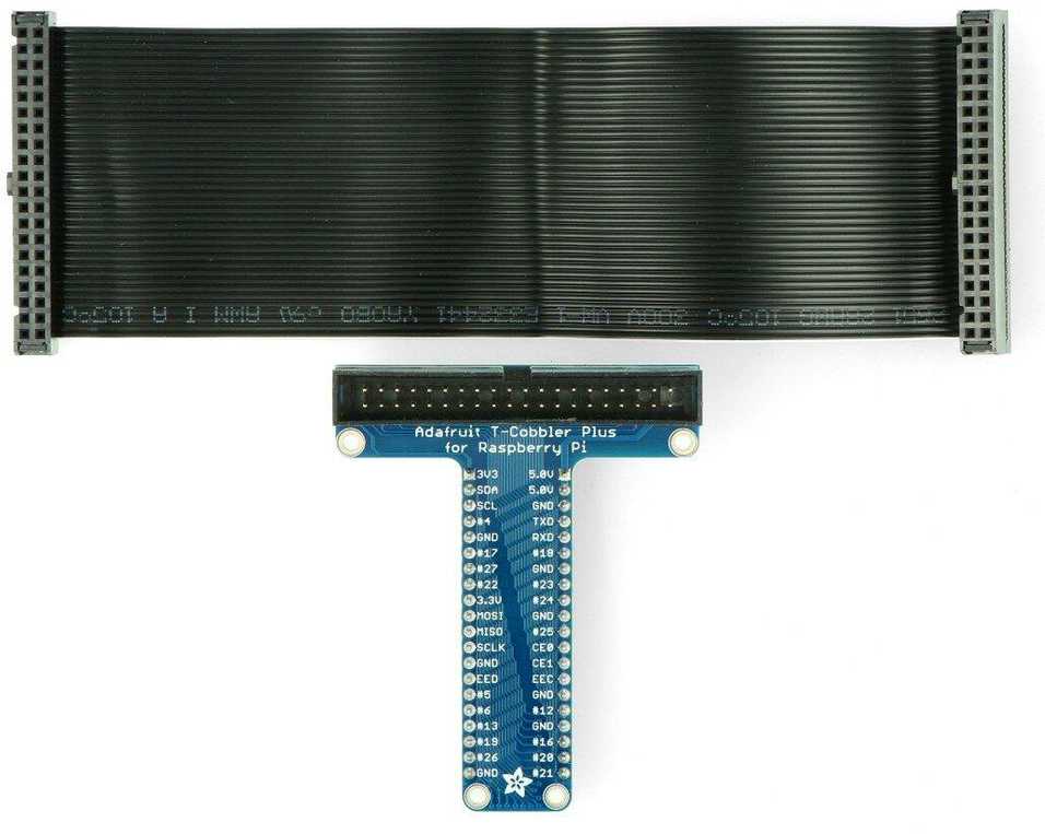 Pi T-Cobbler Plus, išplėtimo priedėlis Raspberry Pi 4 / 3 / 2 / B+, + laido juosta, Adafruit 2028