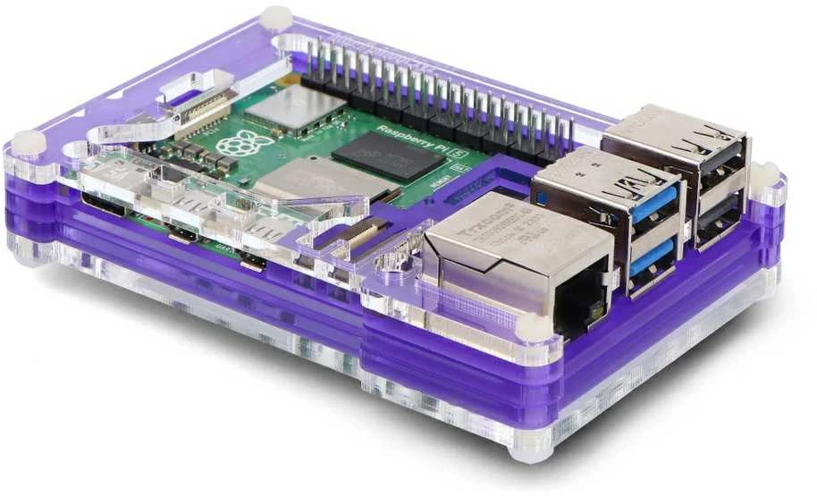 Pibow Coupe 5 dėklas Raspberry Pi 5 plokštei – violetinis