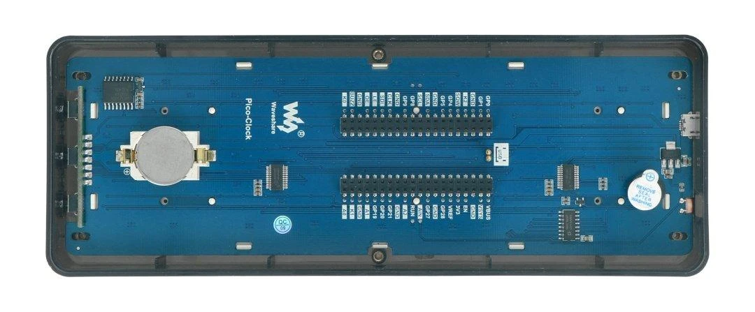 Pico-Clock-Žalias, modulis su skaitmeniniu LED elektroniniu laikrodžiu, priedėlis skirtas Raspberry Pi Pico, Waveshare 19695