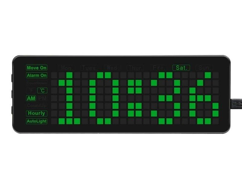 Pico-Clock žaliasis skaitmeninis LED laikrodis