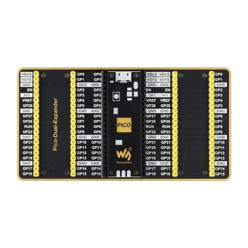 Pico Dual Expander, 2x20 GPIO kaiščių išplėtimas, Raspberry Pi Pico, Waveshare 19343
