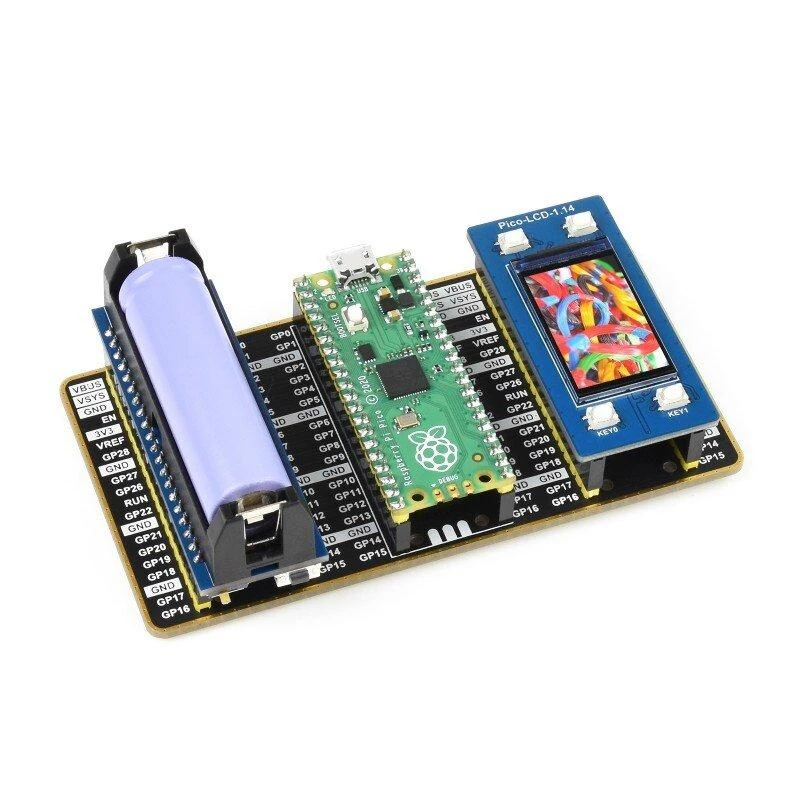 Pico Dual Expander su LCD ir baterija