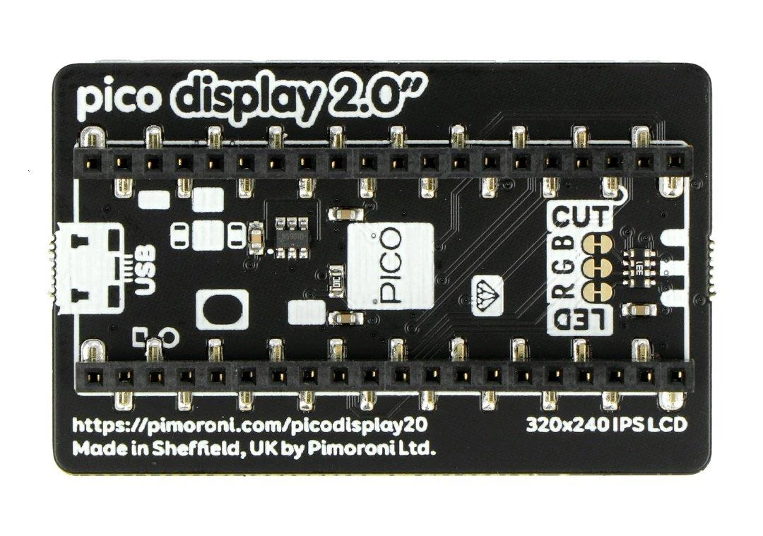 Pico Ekranas Pack 2.0 - IPS LCD 2” 320x240px ekranas, skirtas Raspberry Pi Pico - PiMoroni PIM850