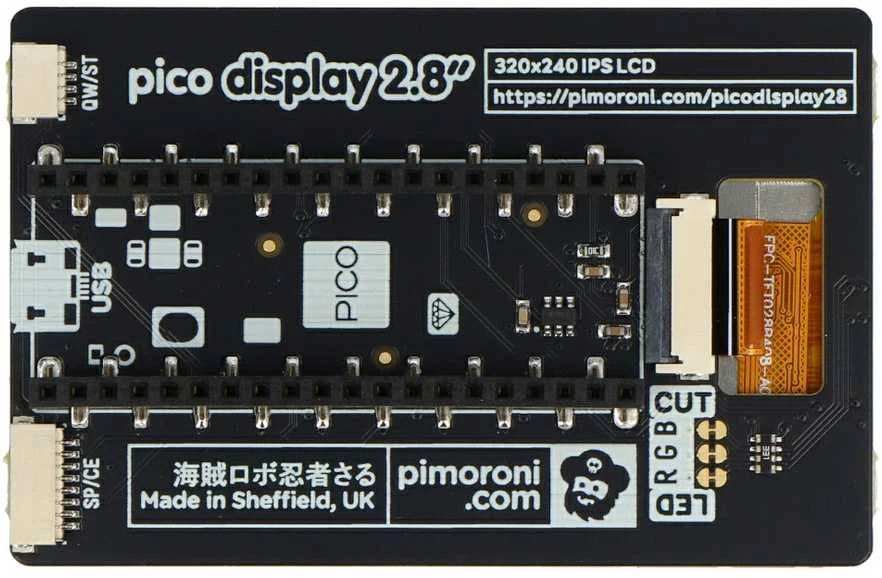 Pico Display 2.8 modulio viršutinė dalis su montavimo kontaktais